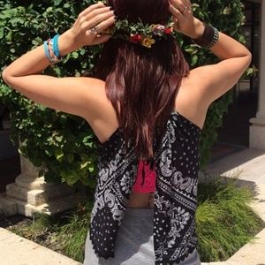 LF bandana print open back top